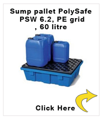 Sump pallet PolySafe PSW 6.2, PE grid, 60 litre