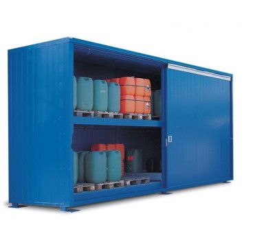 System container 1K 714.ISO, thermally insulated, with sliding doors and heating, for 6 IBCs