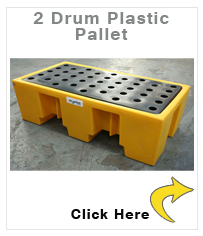 Ecosure 2 Drum Plastic Spill Pallet Yellow