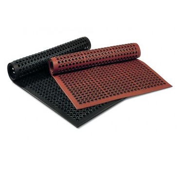 Ergonomic work safety matting ST 9.30, for wet environments, WxL 90x295 cm, red