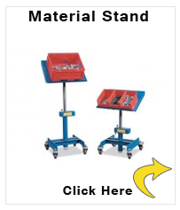 Material stand FM 2, with manual height adjustment from 720 - 1070 mm