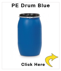 PE Drum, With Lid and Adaptor Ring, 220l, Blue