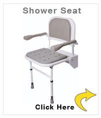 Standard Padded Drop Down Shower Seat Seat + Arm 