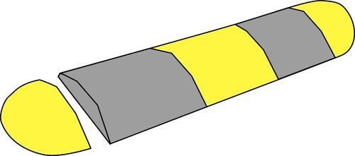 Speed ramps, middle part, yellow, speed up to 10 km/ h, 75 mm high