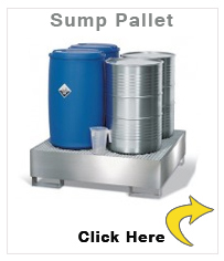 Sump pallet 4P2-I, stainless steel, with stainless steel grid, for 4 x 205 litre drums