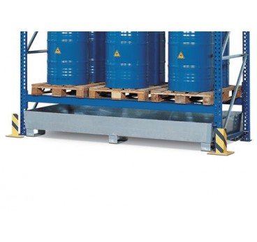 Sump pallet Basic PRW 65, galvanized steel, for use with 2700mm width shelves, height 350mm