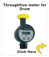 Throughflow meter for drum and container pumps