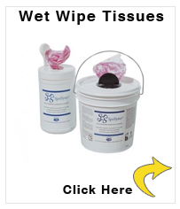 Wet wipe cleaning tissues in a dispenser, 4 x 130 wipes